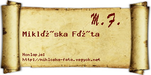 Miklóska Fáta névjegykártya